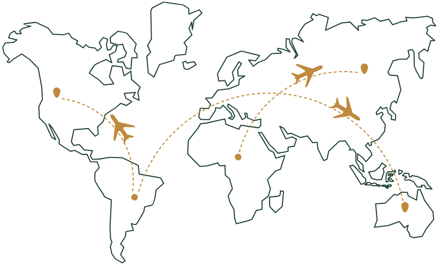 Mapa ilustrando conexões entre culturas